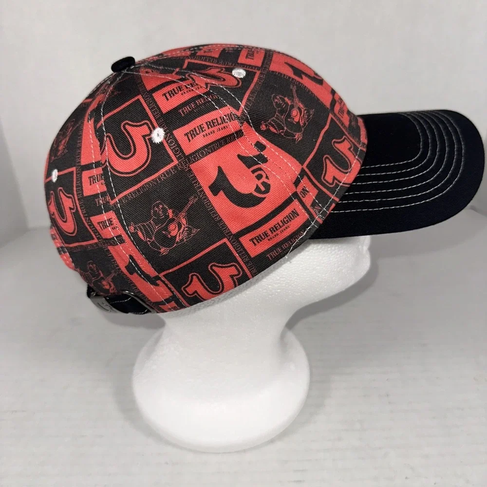 True Religion Men's Black and Red Logo Cap New‎
